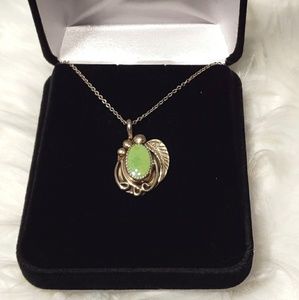 Necklace sterling silver Navajo turquoise